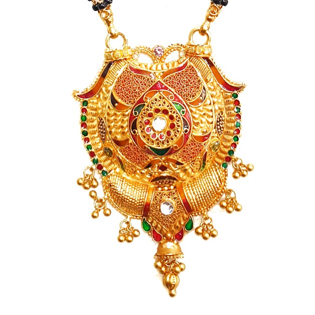 916 Gold Kalkatti Minakari  mangalsutra MGA - GM043