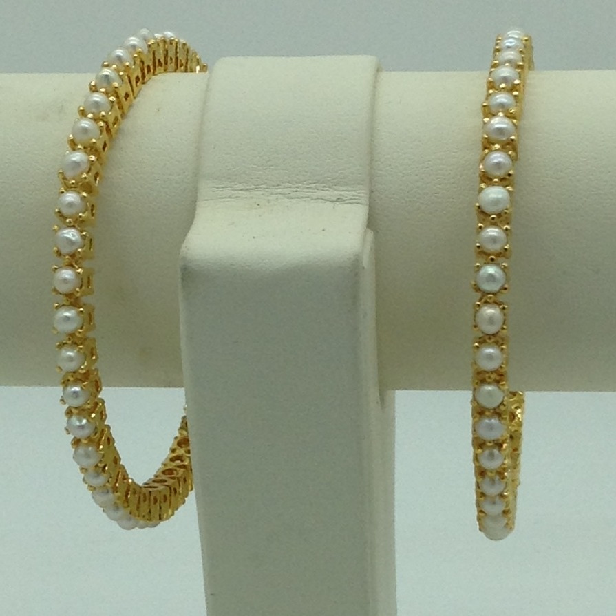 Freshwater White Button Pearls Bangles JBG0292