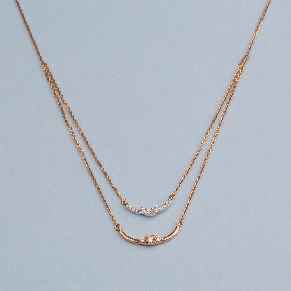 Timeless double layer 18kt rose gold chain