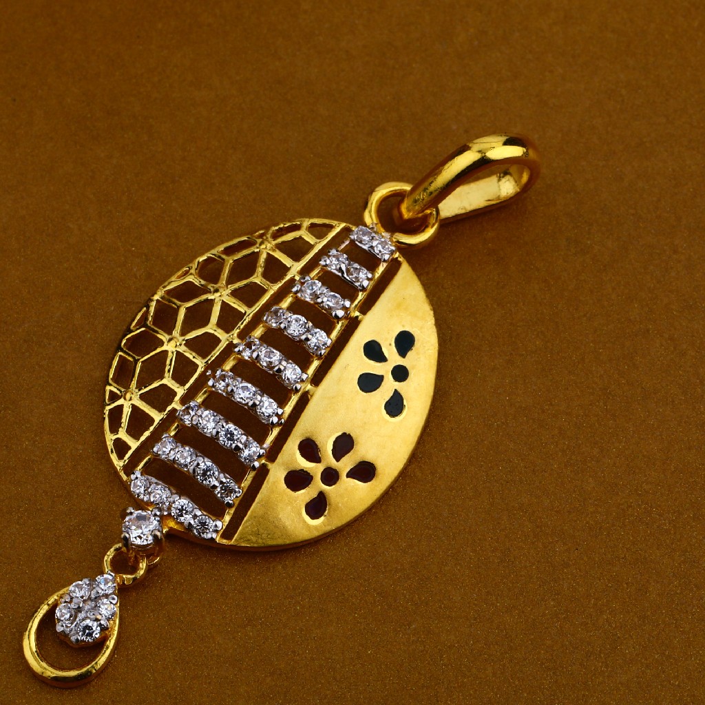 916 Gold Cz Exclusive Ladies Pendant Set FPS02