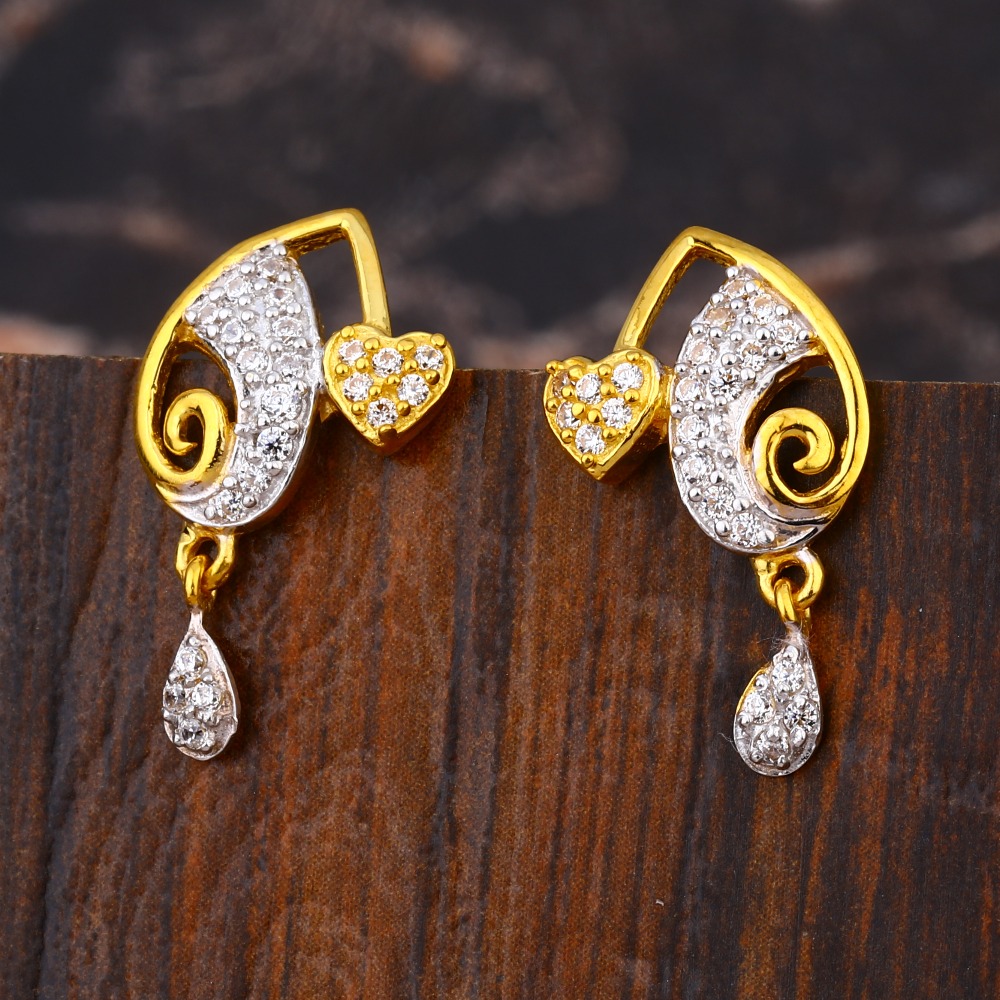 22KT  CZ Women's hallmark Gold Earring LFE660