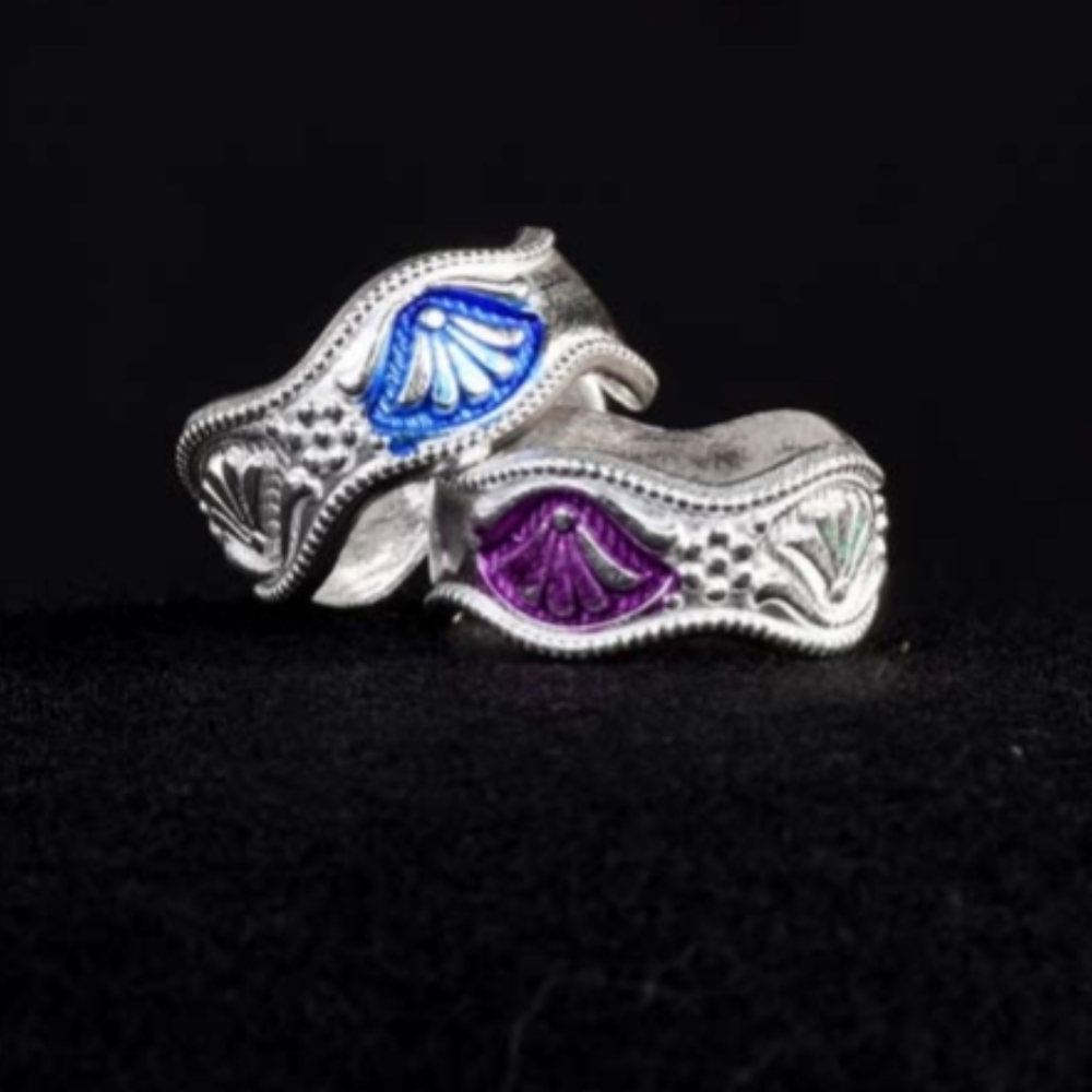 Silver Divine Design Toe Rings