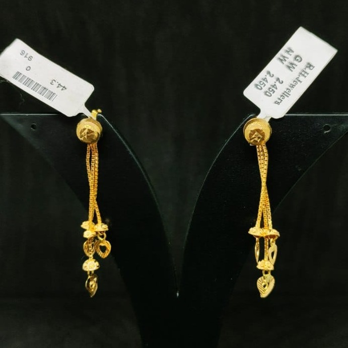 22 carat gold fancy ladies earrings latkan RH-LE303