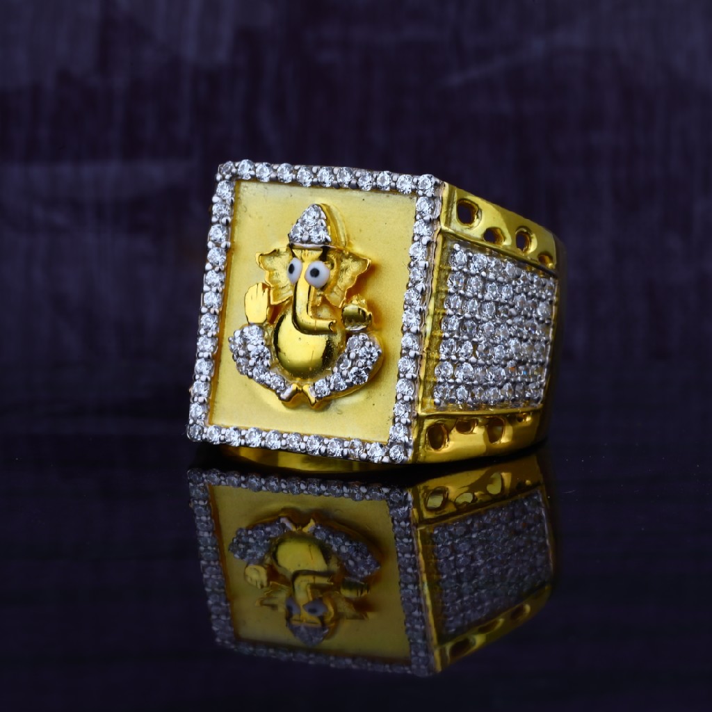 Buy quality Mens Casting 916 God Ganpati Gold Ring-MGR30 in Ahmedabad