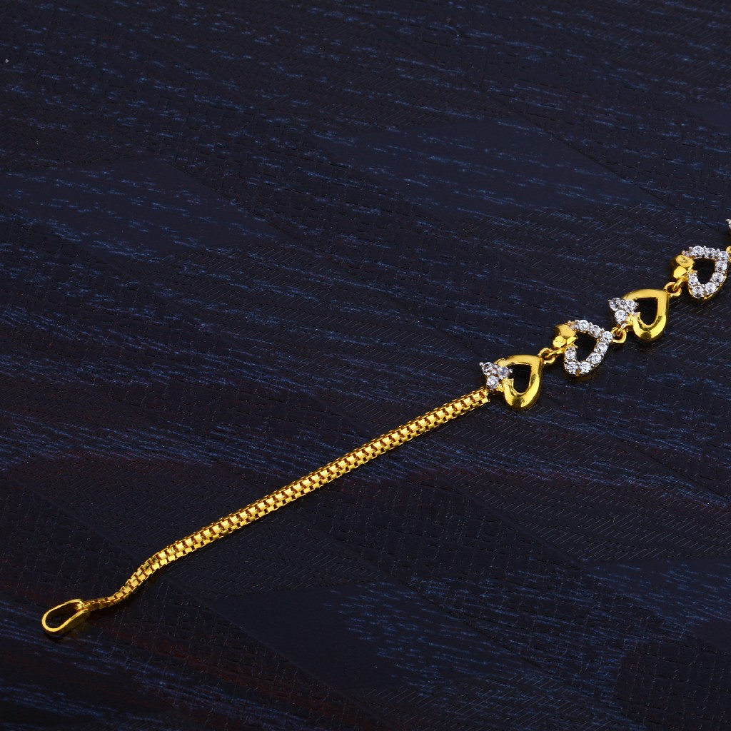 22K Gold Bracelet For Women With Cz  235GBR2141 in 6300 Grams