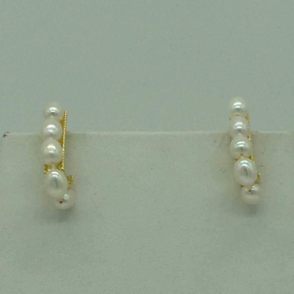 Freshwater white oval 2 lines pearls full set jpp1054