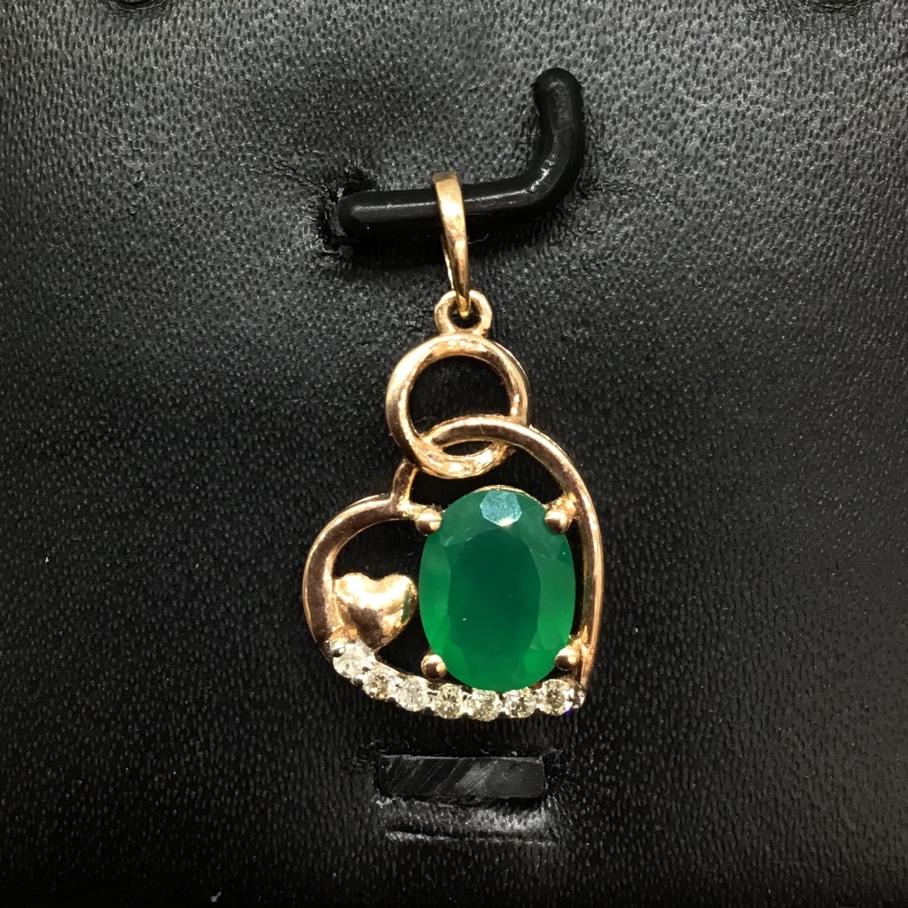 Real diamond fancy heart Stone pendant set