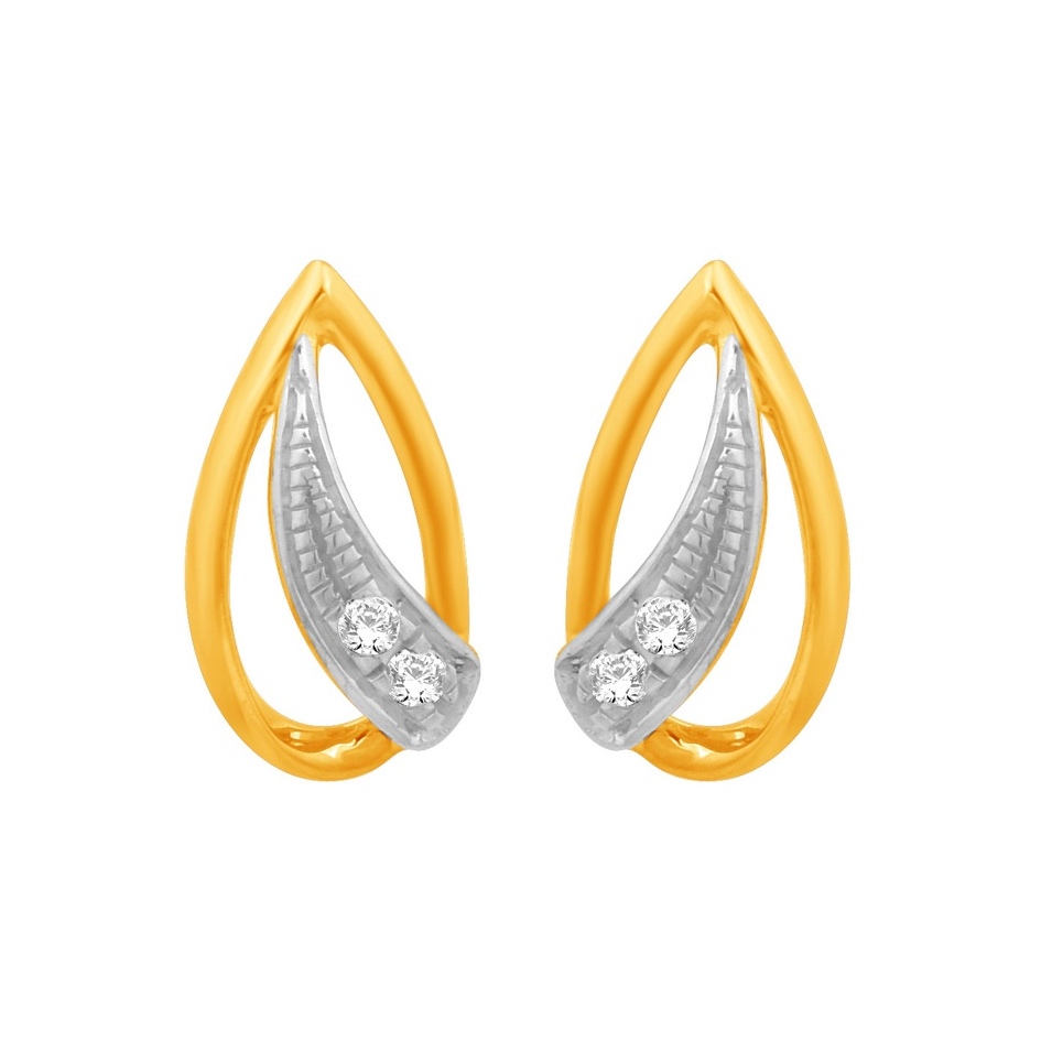 18K Gold Real Diamond Modern Earrings MGA - SDG0024