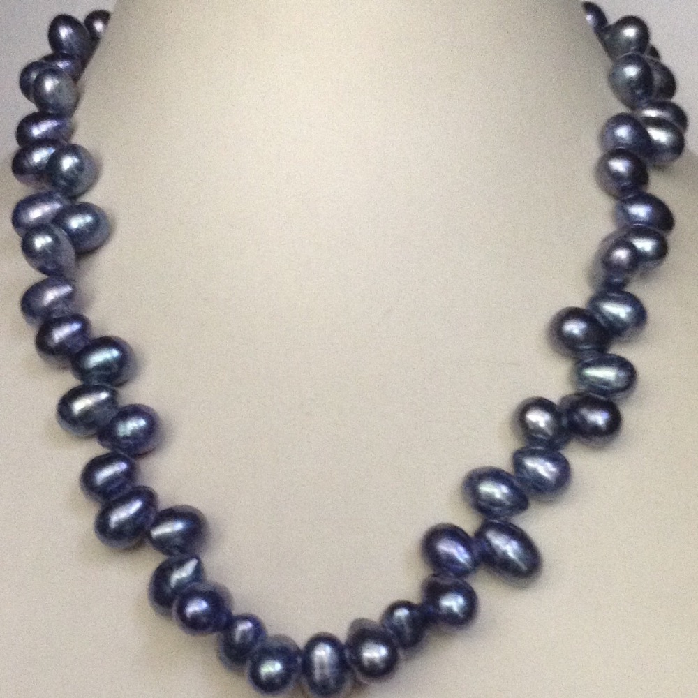 Buy quality Freshwater grey oval zigzag pearls mala JPM0154 in Hyderabad