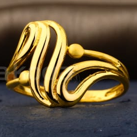 22KT Gold CZ Fancy Ladies Plain Ring LPR544