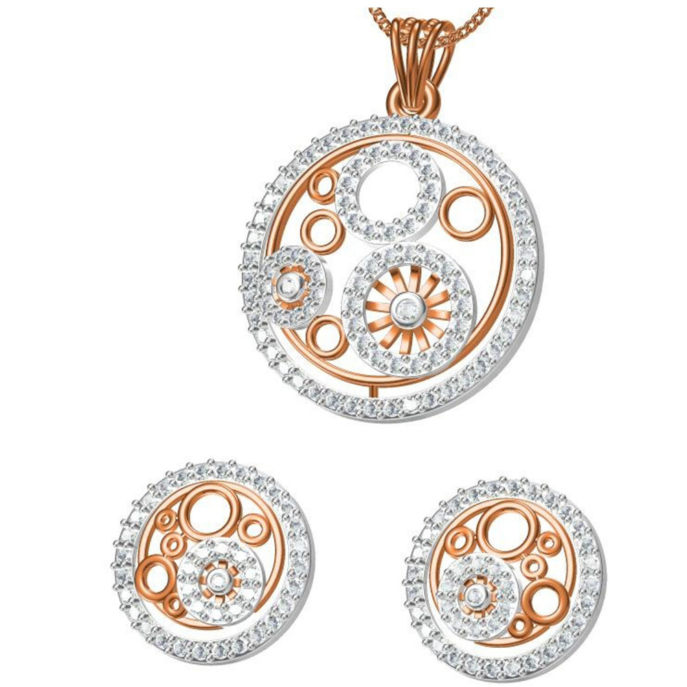 18kt cz rose gold pendant set in Surat