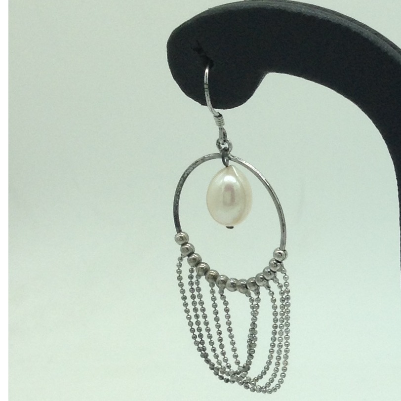 Pearl Silver Ear Hangings JER0104