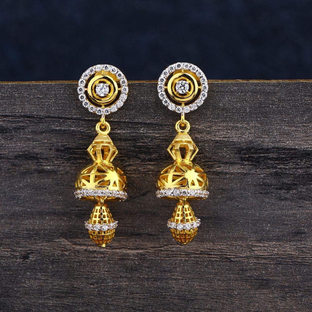 Buy quality 916 Gold Hallmark Women's Gorgeous Jhummar Earring LJE353 ...