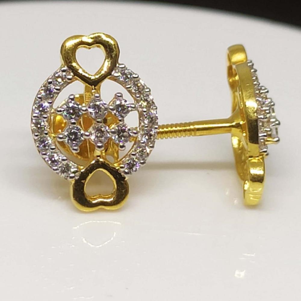 22kt hallmark gold heart design earring 