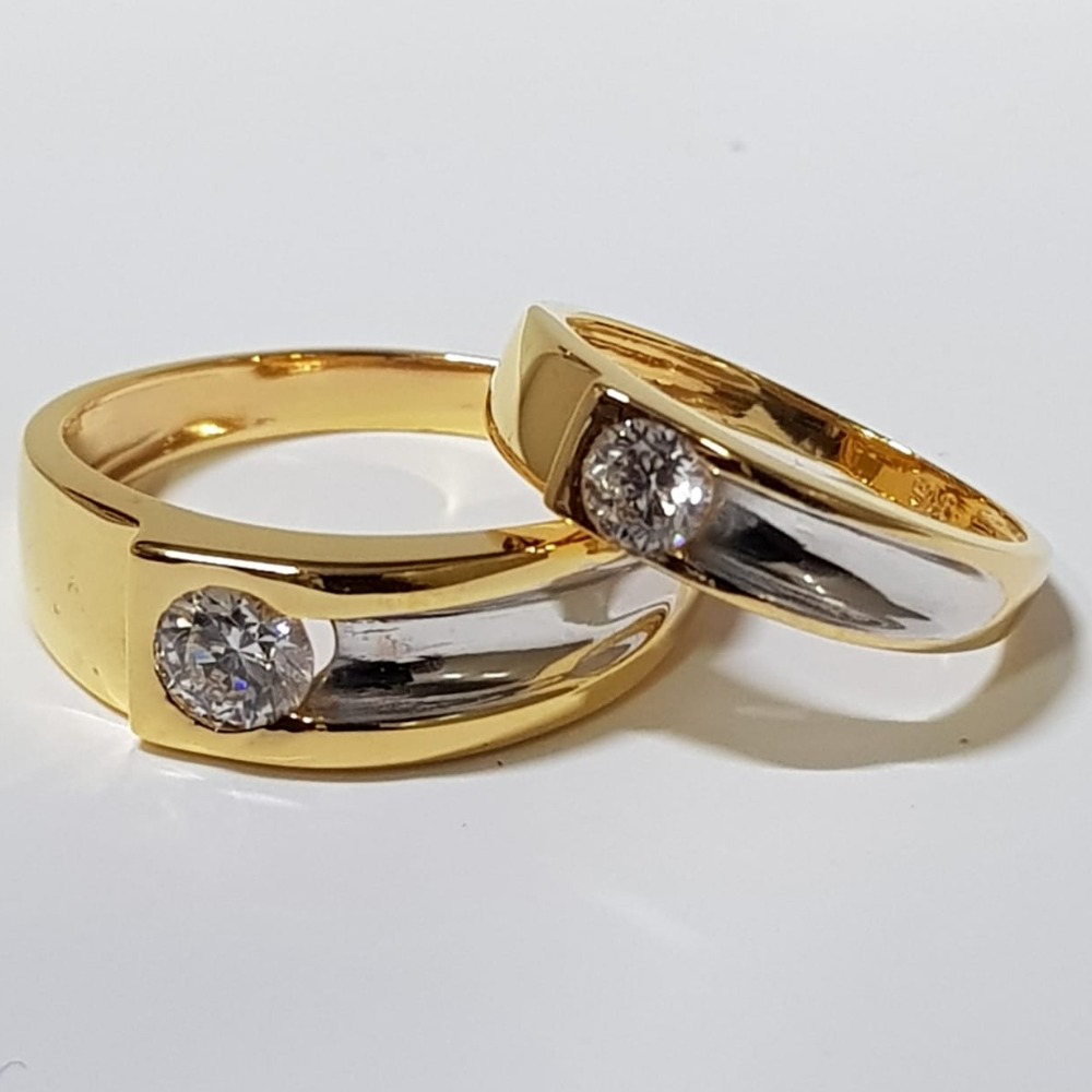 22 ct gold couple ring single diaomond