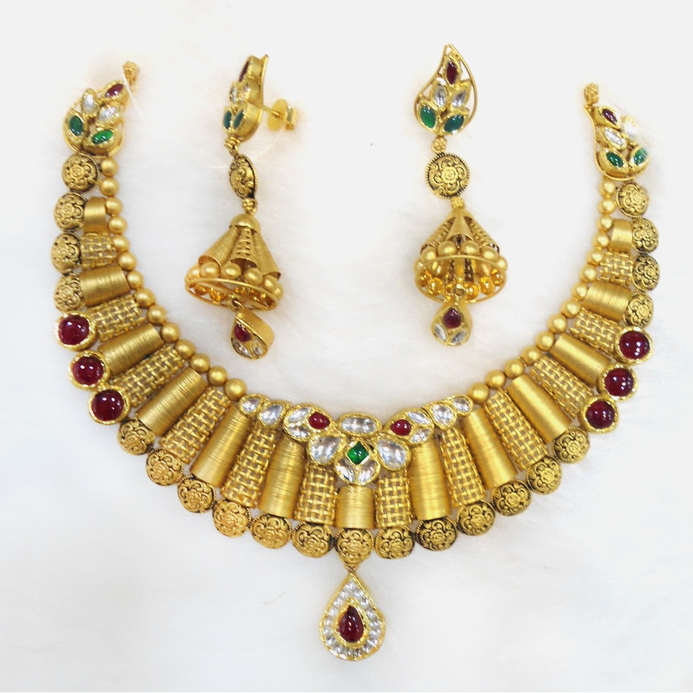 916 Gold Antique Necklace Set RHJ-5491