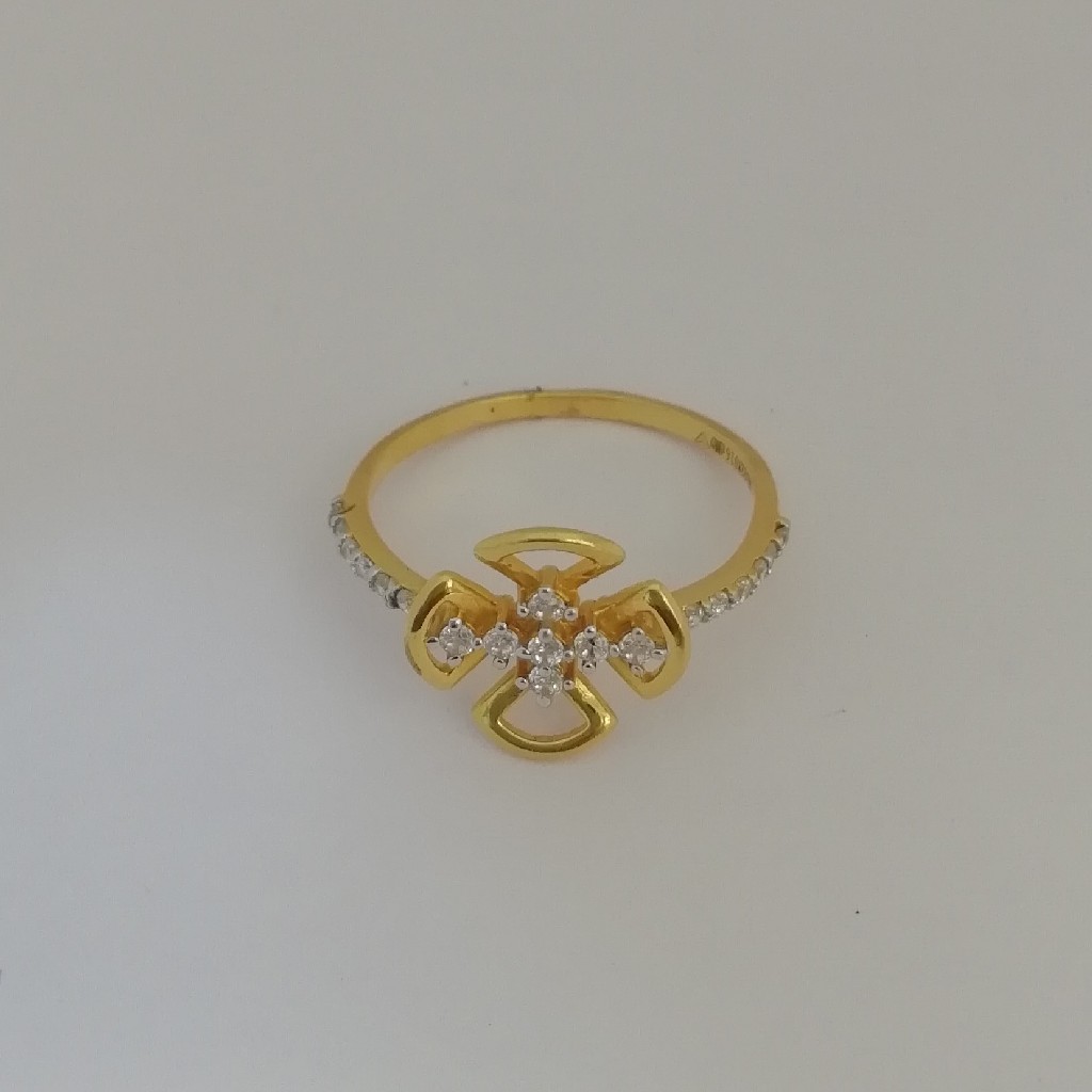 916 gold fancy flower design ladies ring