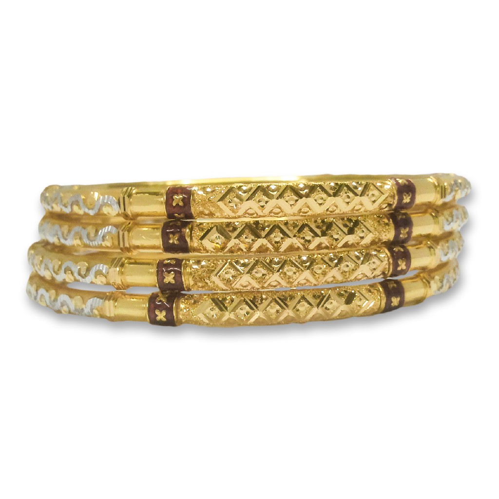 22KT/916 ZIGZAG DESIGNED GOLD COPPER KADLI BANGLE