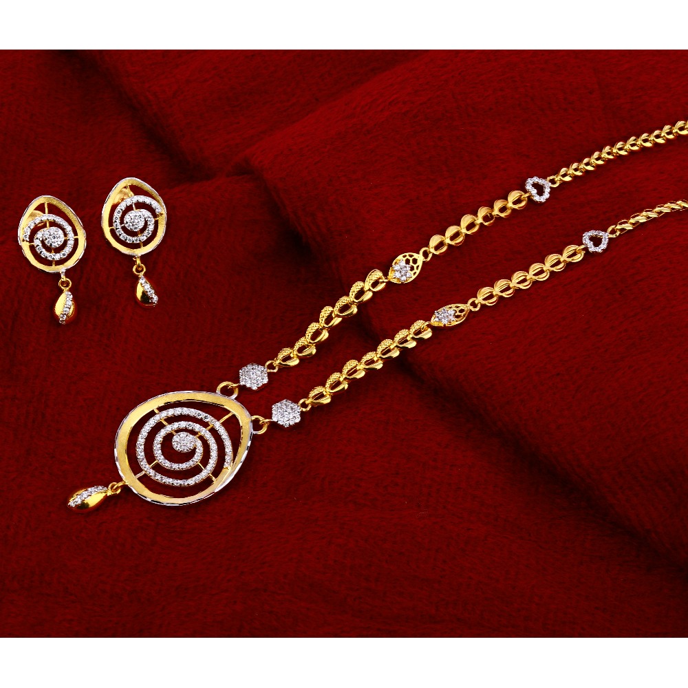 916 Gold Women's Delicate  CZ Chain Necklace CN236