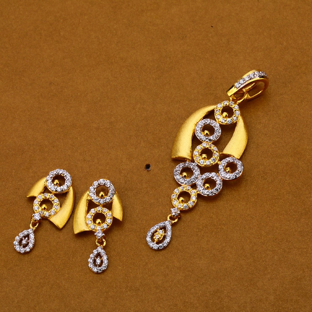 22kt Cz Designer Pendant Set FPS122