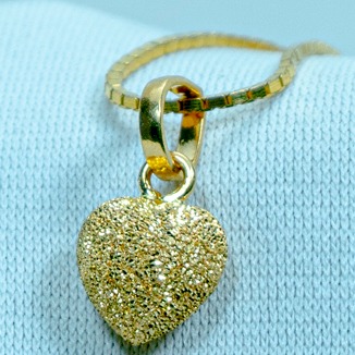 Gold Heart Design pendant Chain P-572