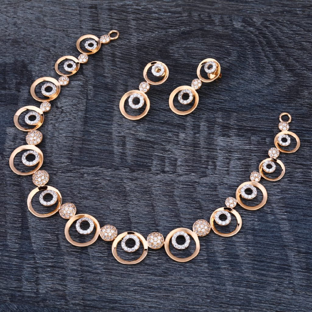 750 Rose Gold Hallmark Exclusive Ladies Necklace set RN335
