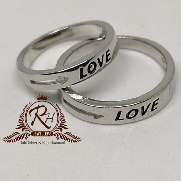 92.5 silver love couple ring Rh-Cr957
