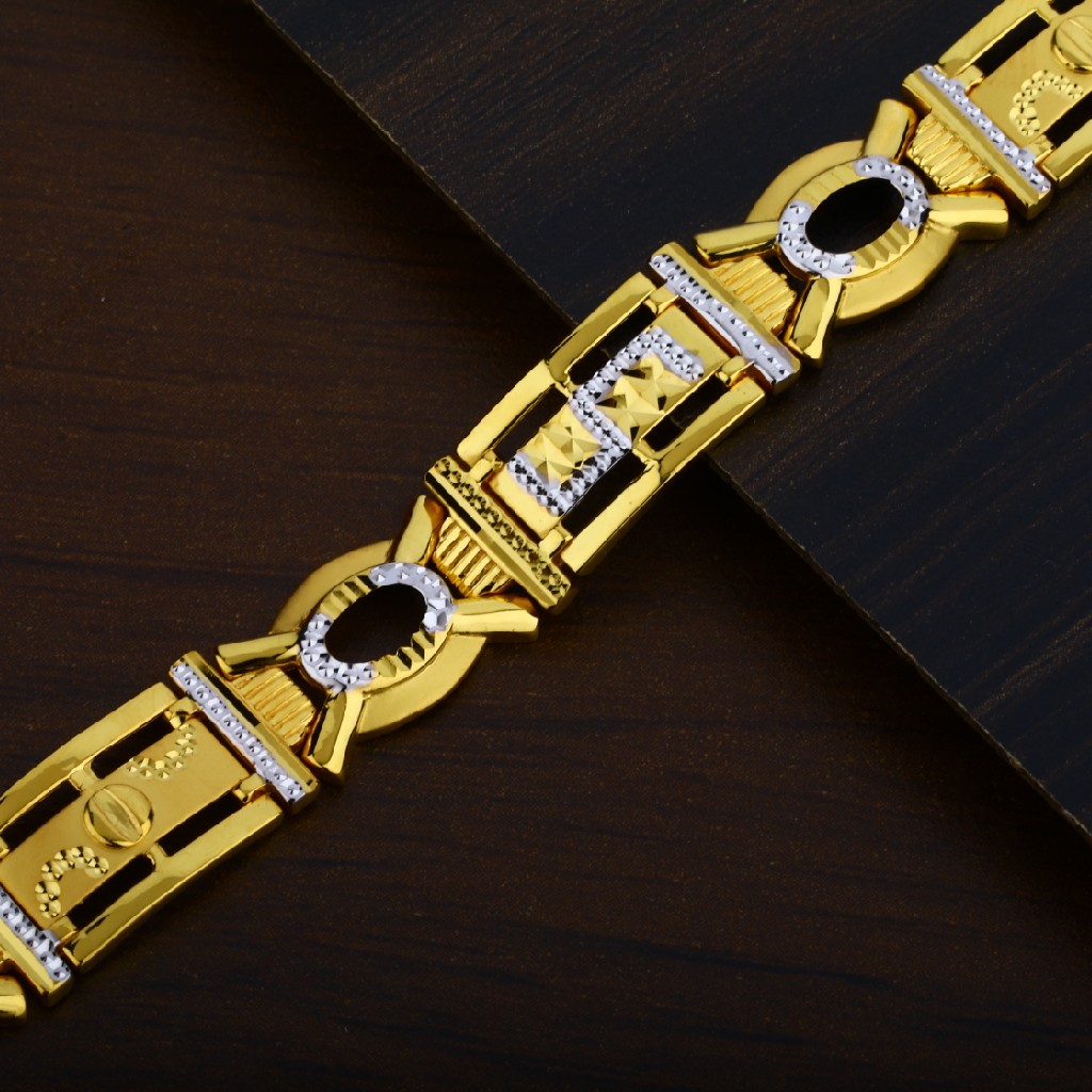 Mens 916 Designer Casting Plain Gold Bracelet-MPB54