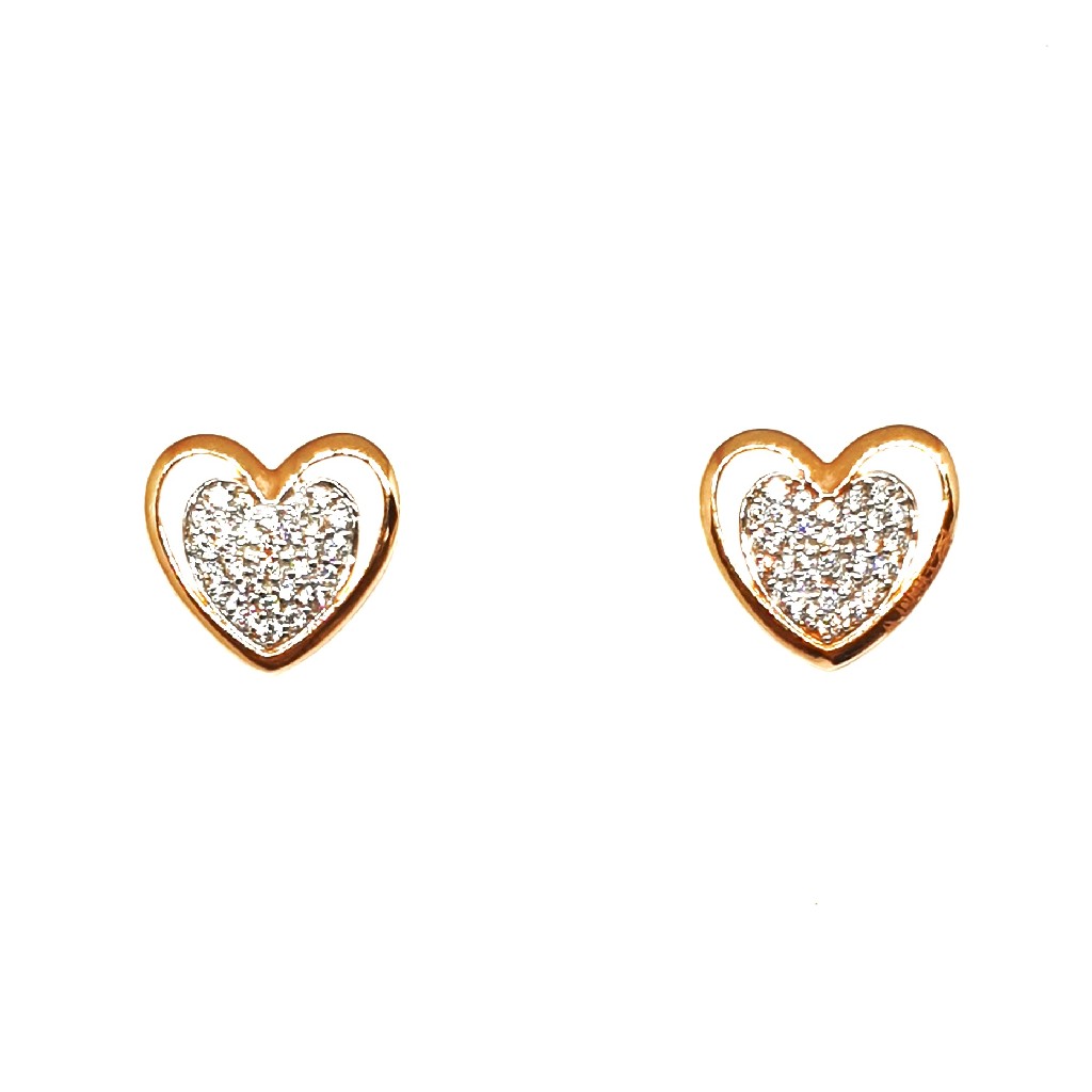 18K Rose Gold Heart Shaped Designer Earrings MGA - BTG0328