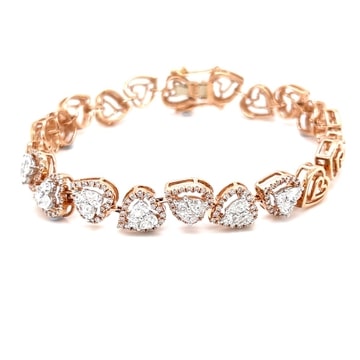 18k Rose Gold Diamond Modern Bracelet