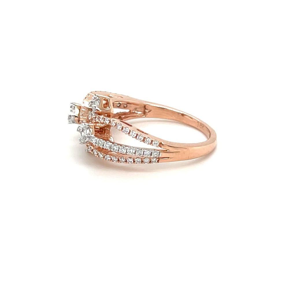 Office wear diamond ring for women in rose gold