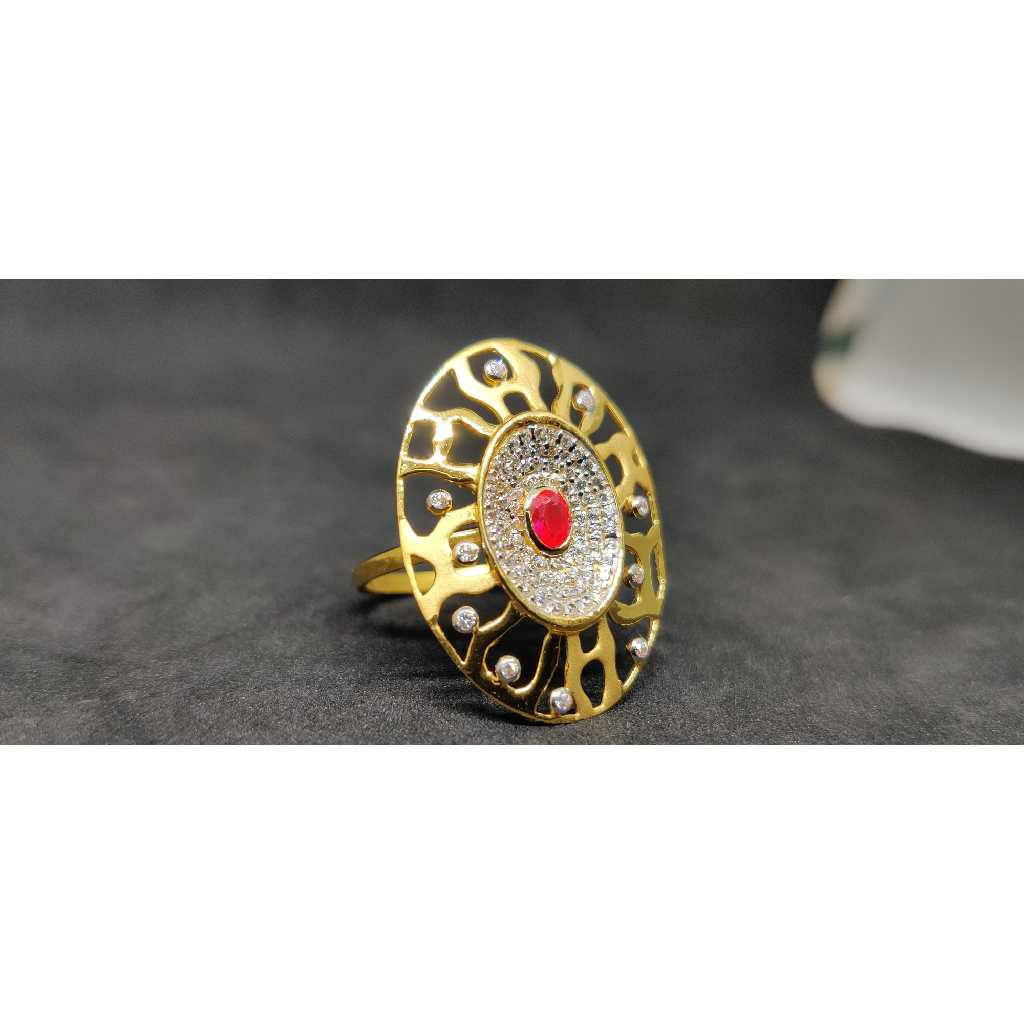 916 Desginer Long Gold Ring Lr - 17083