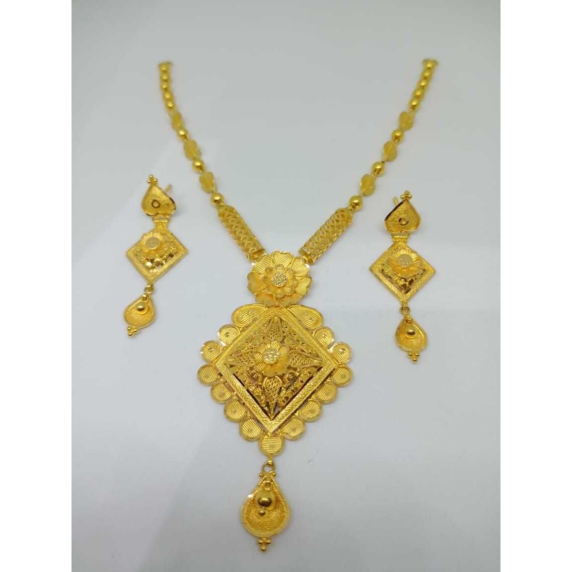 22kt yellow gold light weight necklace set bj-n018