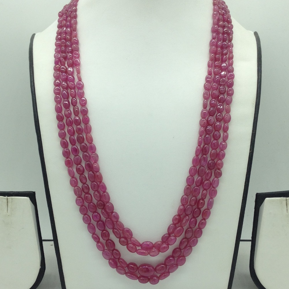 Natural Red Ruby GF Oval Beeds 4 Layers Mala JSS0204