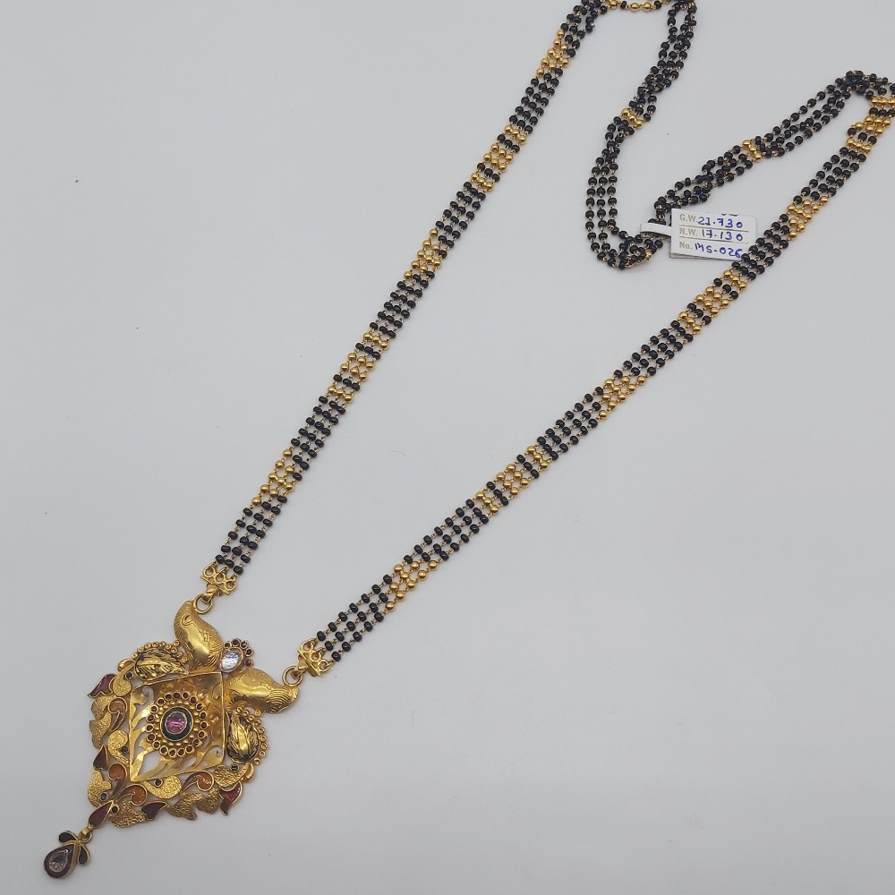 Gold bridal mangalsutra in antique look
