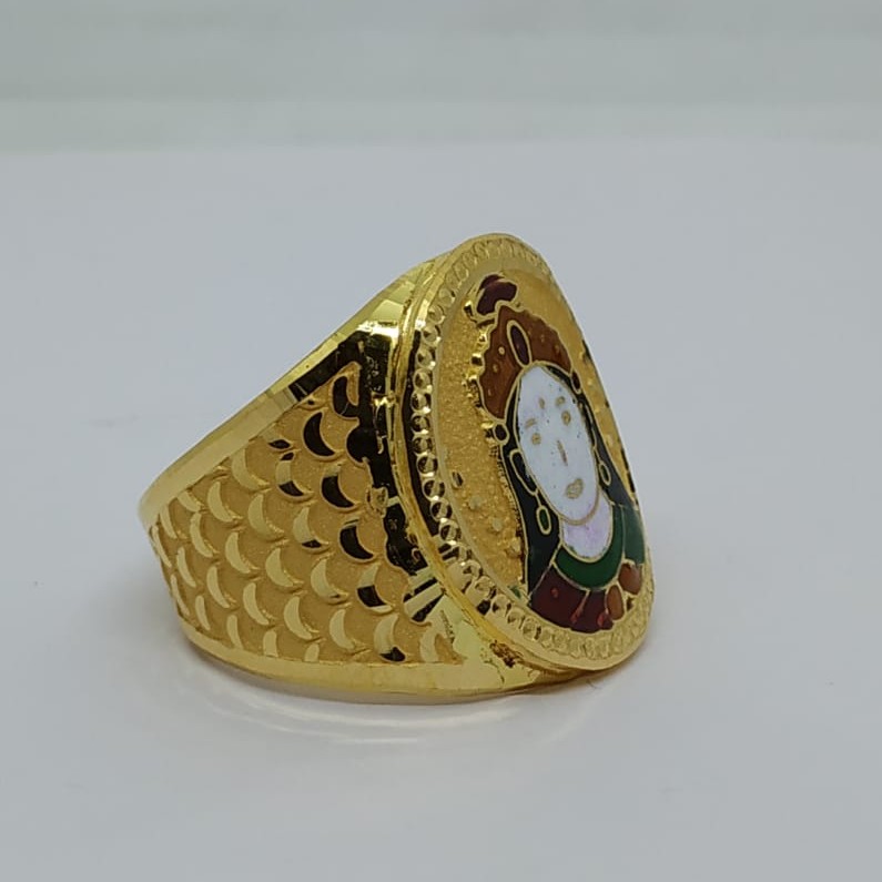 916 Gold Fancy Gent's Chehar Maa Ring