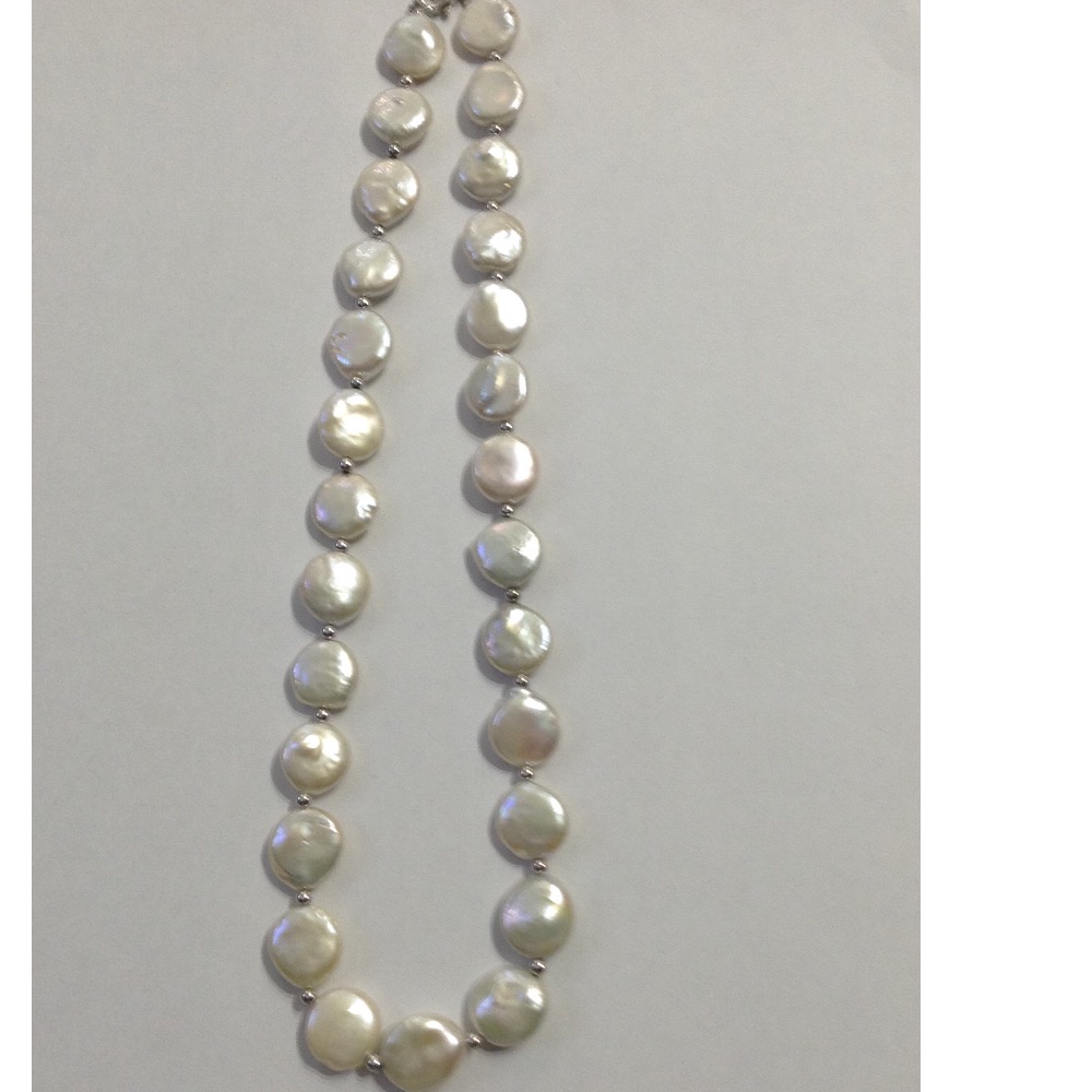 Freshwater white dot baroque pearls mala JPM0126