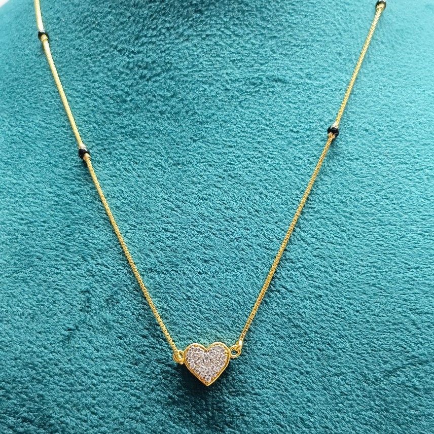 22k gold light Heart cz mangalsutra