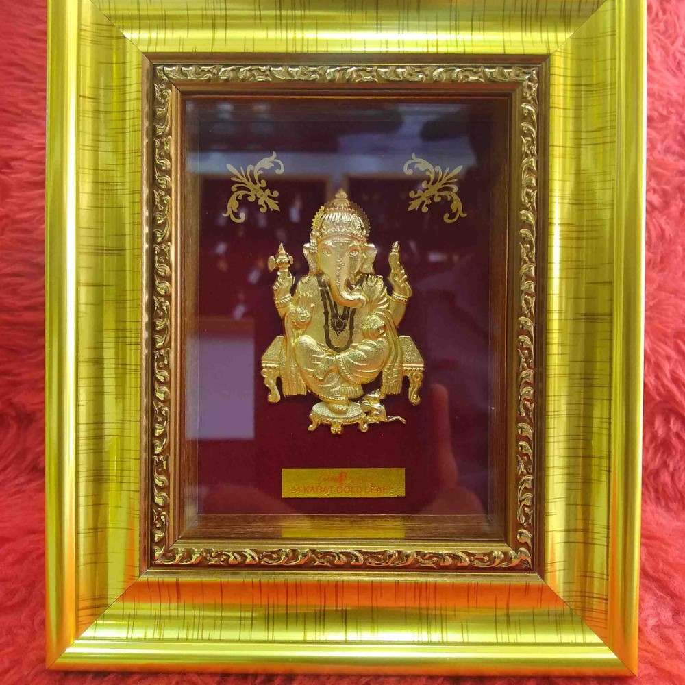 24KT Gold Leaf Ganeshji Frame