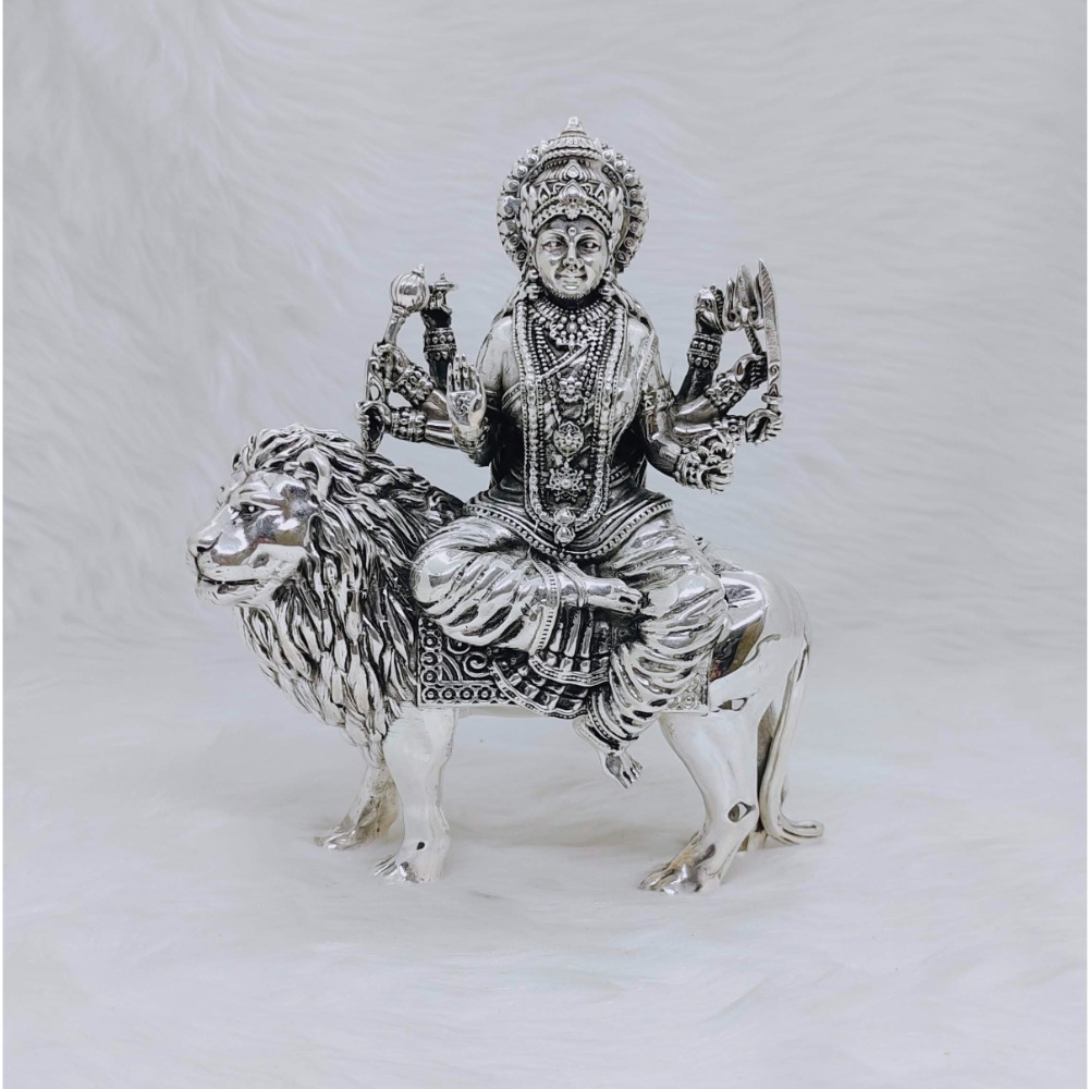 925 Sterling silver handmade customized Hindu Goddess Durga or Bhawani maa  statue puja article figurine home decor utensils art33  TRIBAL ORNAMENTS