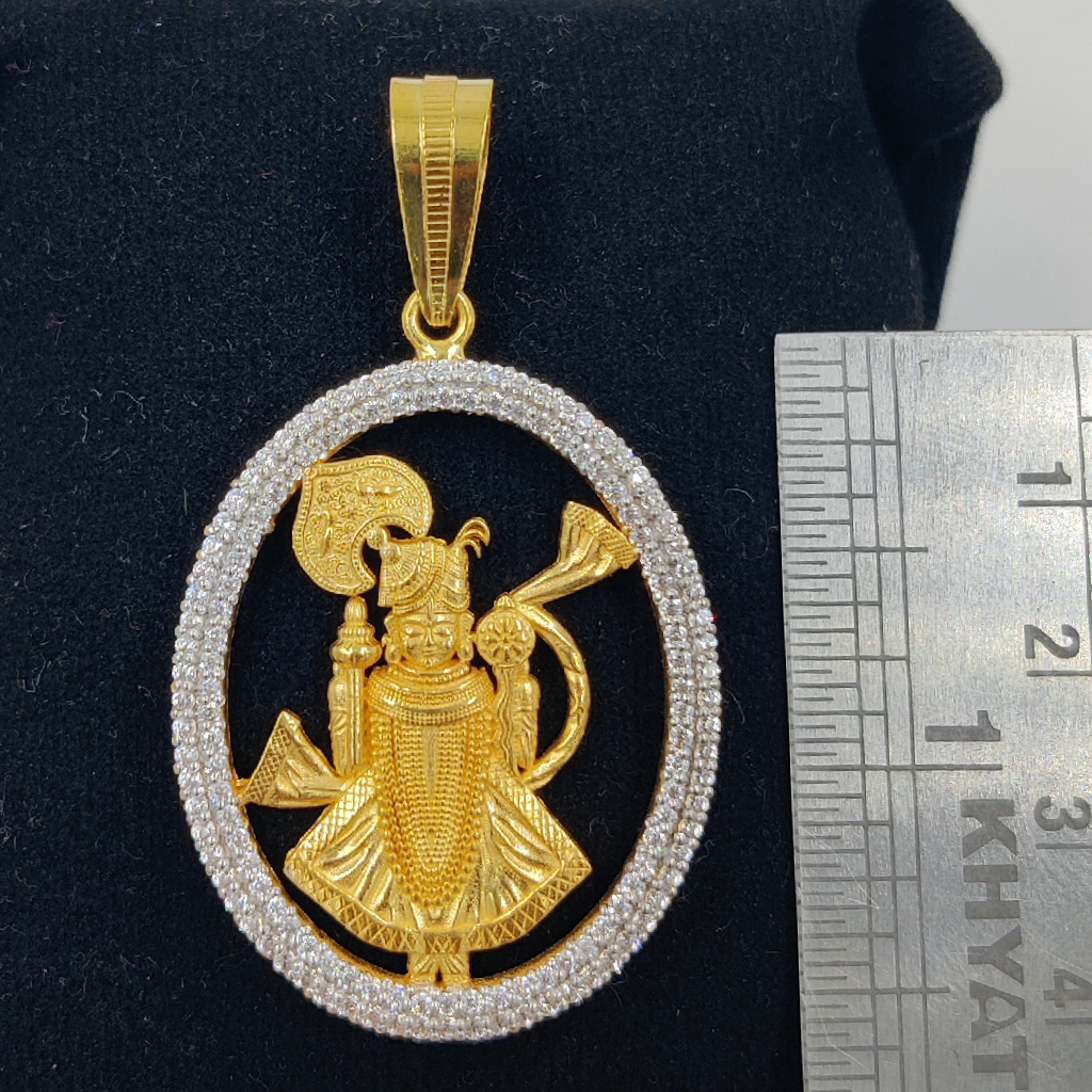 916 Gold Fancy Shreenathji Maharaj Pendant
