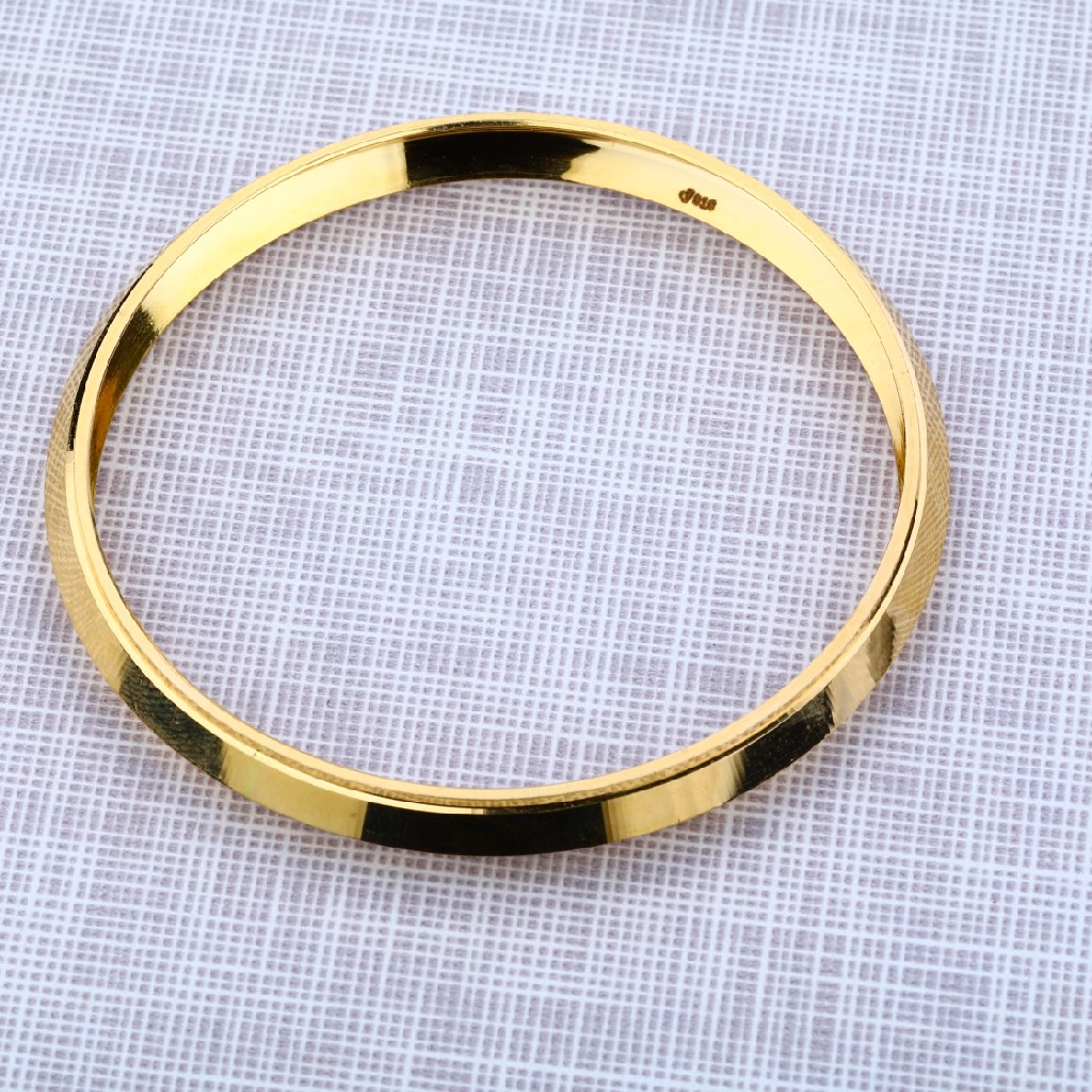Mens 916 Plain Gold Punjabi Kada Bracelet-MPKB09