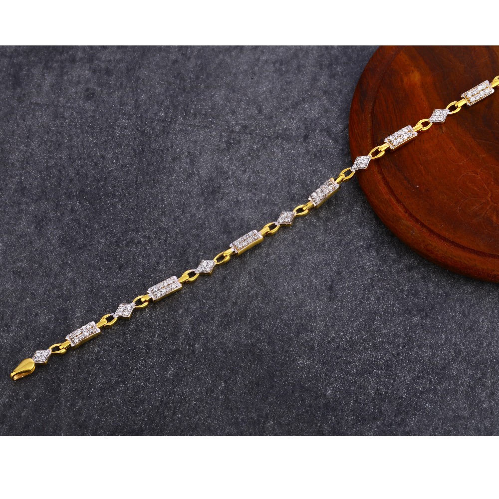 22kt Gold CZ Hallmark Plain Bracelet LPBR47