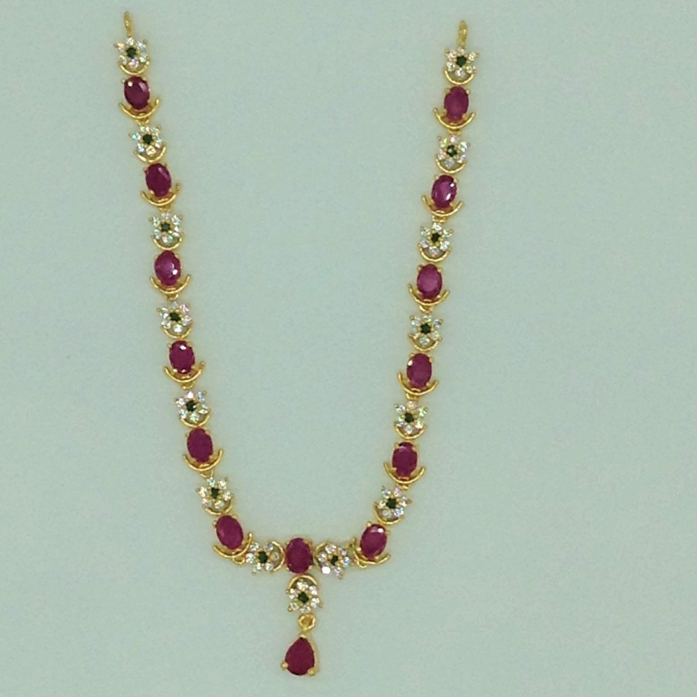 Multicolour cz stones necklace set jnc0170