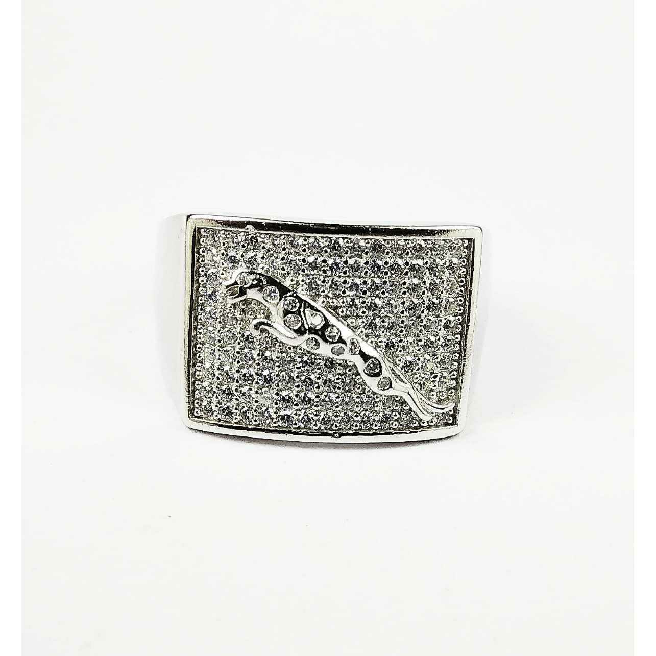 Well Designed 925 Silver Jaguar Gents Ring