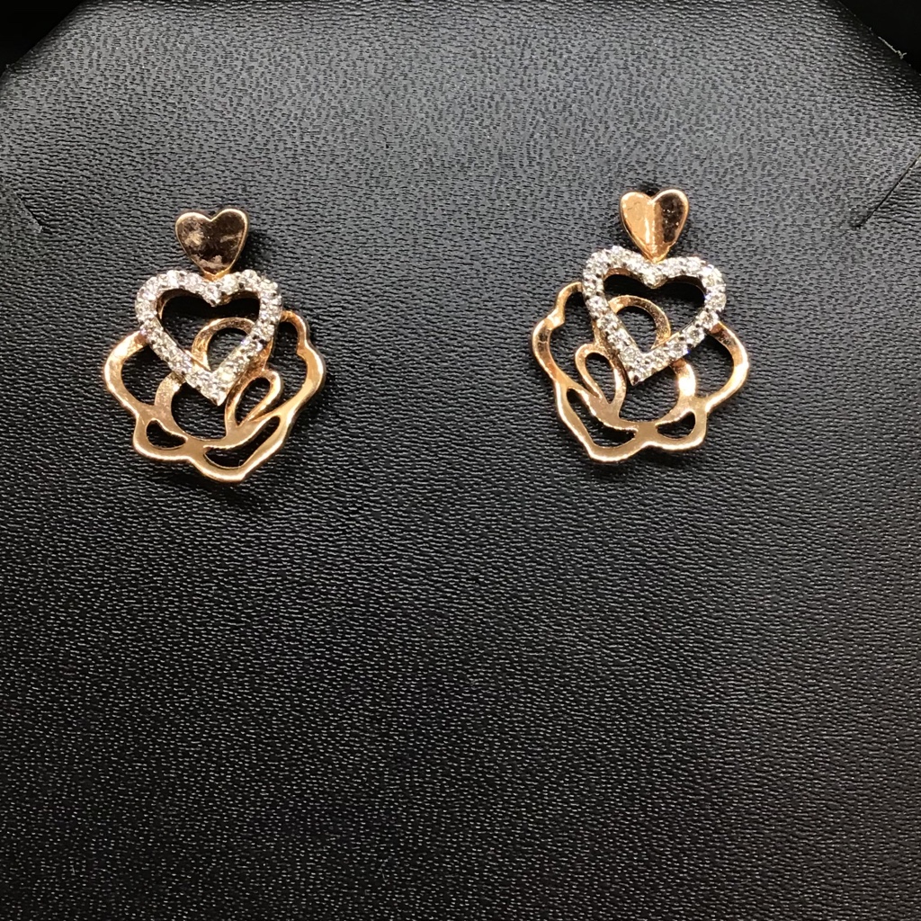 Real diamond fancy Heart pendant set