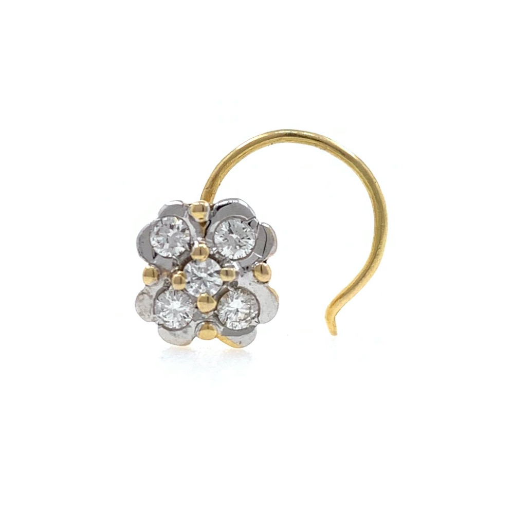 18kt / 750 yellow gold fancy nose pin in diamond 5np199