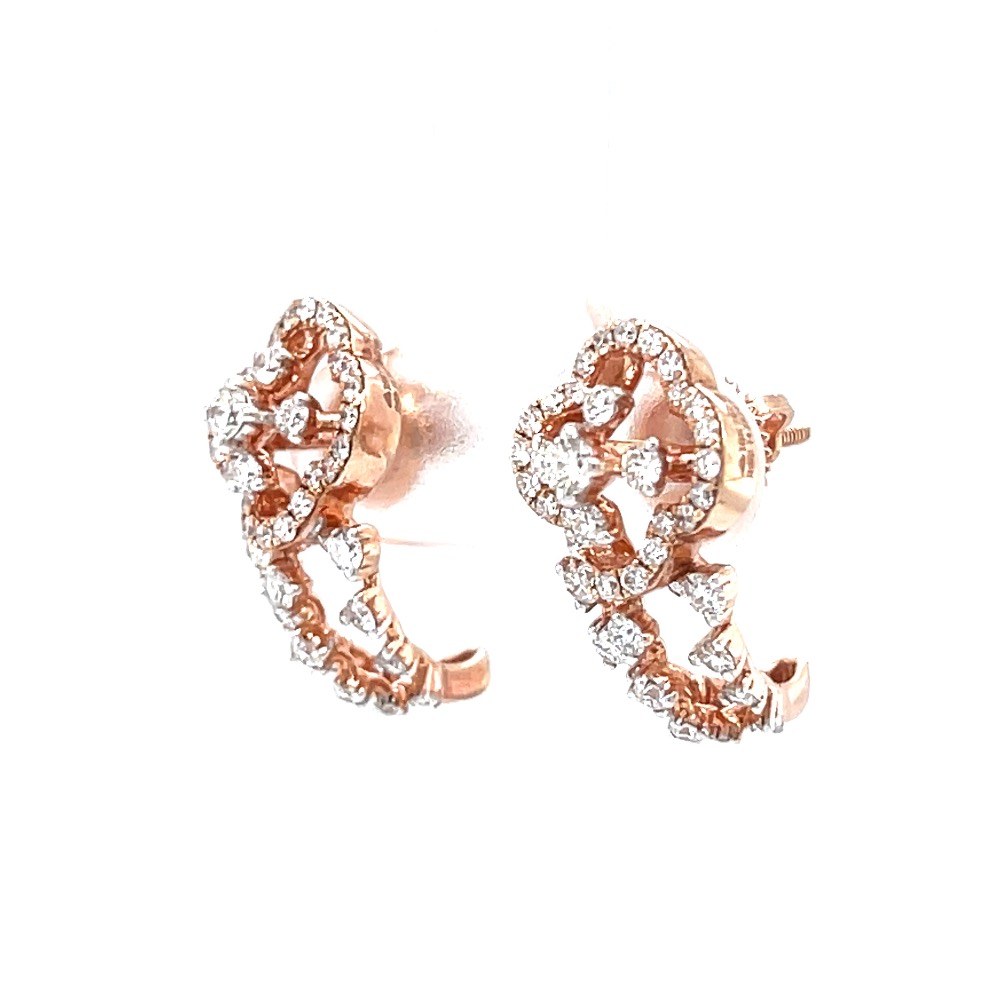 Charmant diamond bali in 18k rose gold in prong setting 9top17