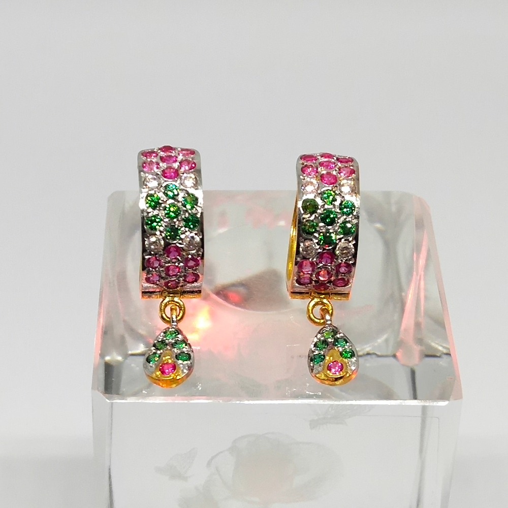 18KT gold fancy colorful earring dj-e011
