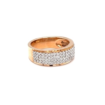 18k Rose Gold Sparkling Circle Ring